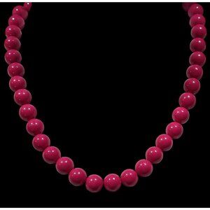 Casual Single Strand Pink Beaded Necklace